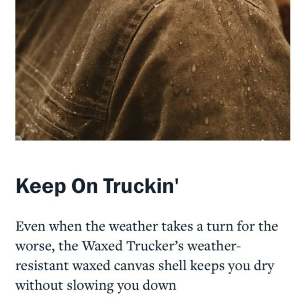 FLINT AND TINDER FLANNEL LINED WAXED TRUCKER JACKE - Picture 12 of 15